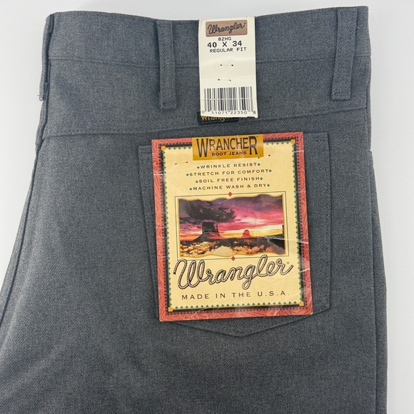 Wrangler Other - Wrangler Wrancher Boot Jeans 40x34 Mens Heather Grey 82HG Made in USA NWT